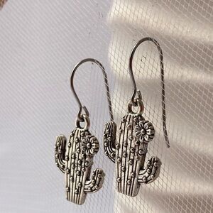 Cactus Flower Silver Earrings